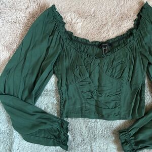 Forever 21 green long sleeve top